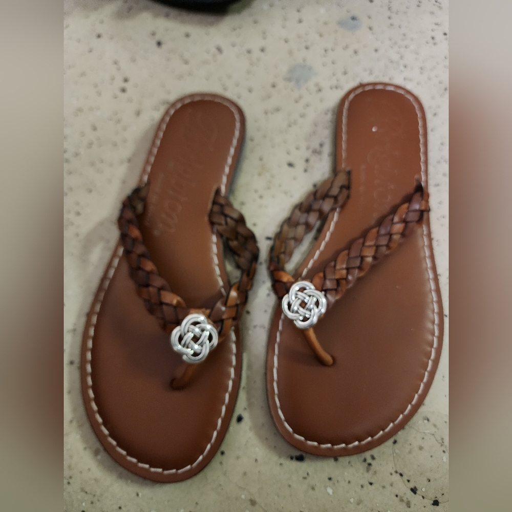 Brown Braided Sandals